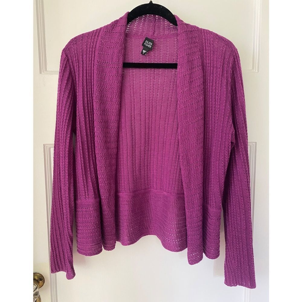 Eileen Fisher Open Front Cardigan Size Small